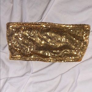 Gold metallic sequin halloween costume bandeau S